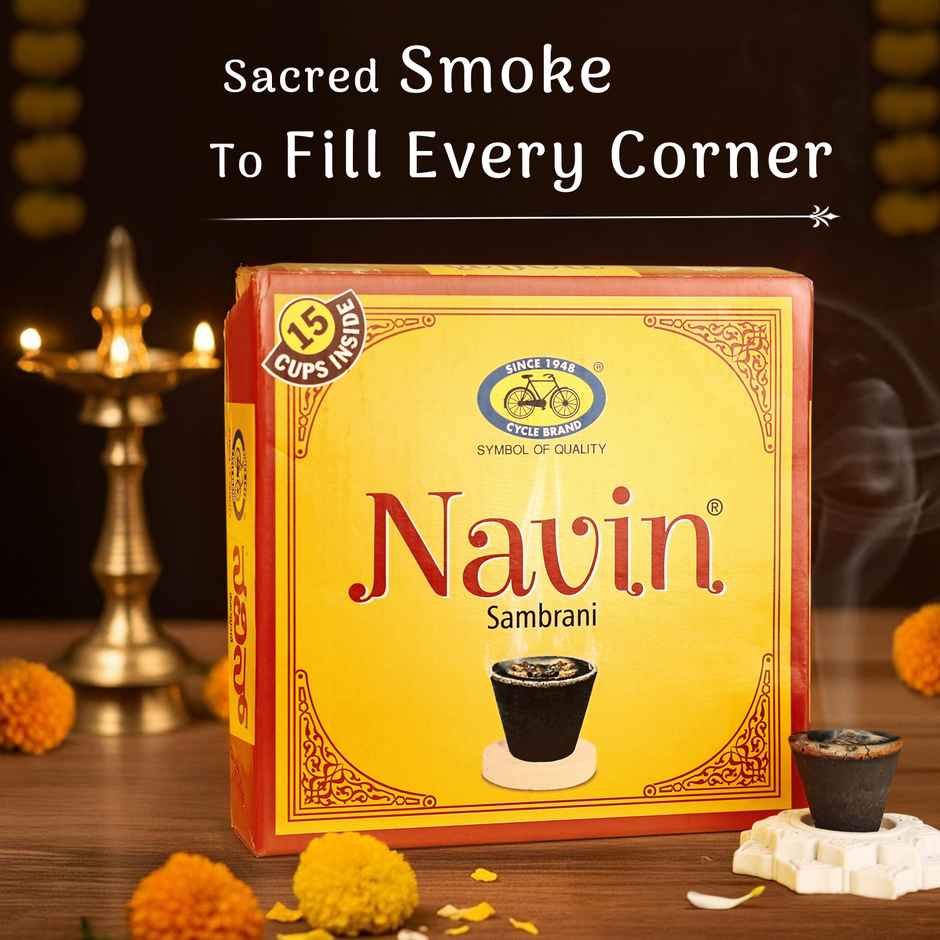 Pure Navin Sambrani Dhoop Cups For Pooja | 15 Cups | Cycle Combo
