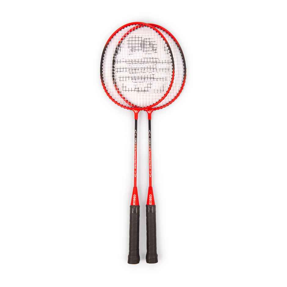 Cosco Cz-50 Aluminium Badminton Racket 2 Rackets + 1 Full cover | Red | Made In India