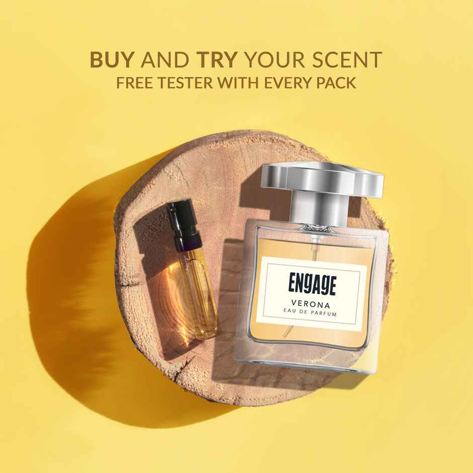 Engage Verona Perfume For Women, Citrus & Fruity, Free Tester With Pack(100ml) & Hershey'S Whole Almonds Chocolate Bar(100gms) Combo