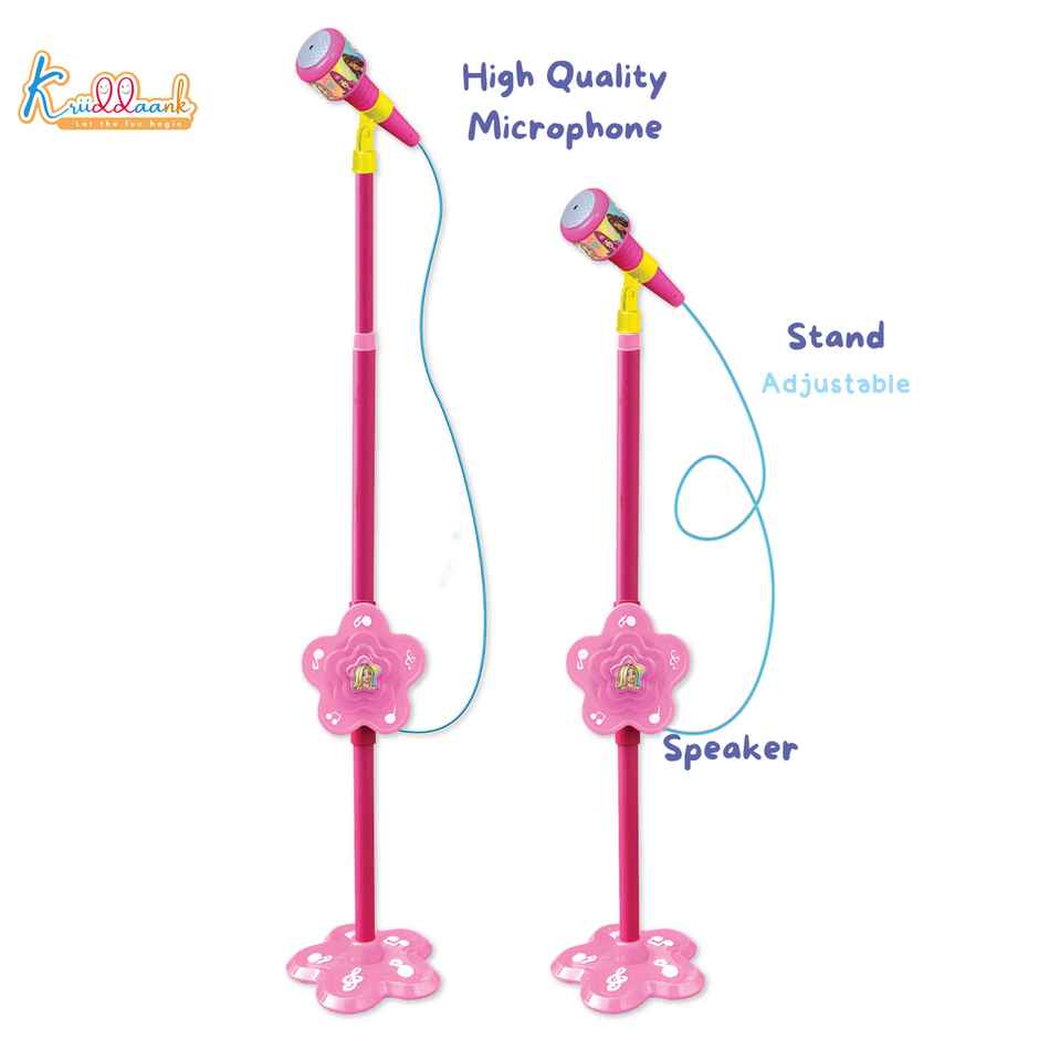 Kriiddaank Barbie Kids Microphone With Adjustable Stand MP3, Mic & Speaker Connection -106 cm