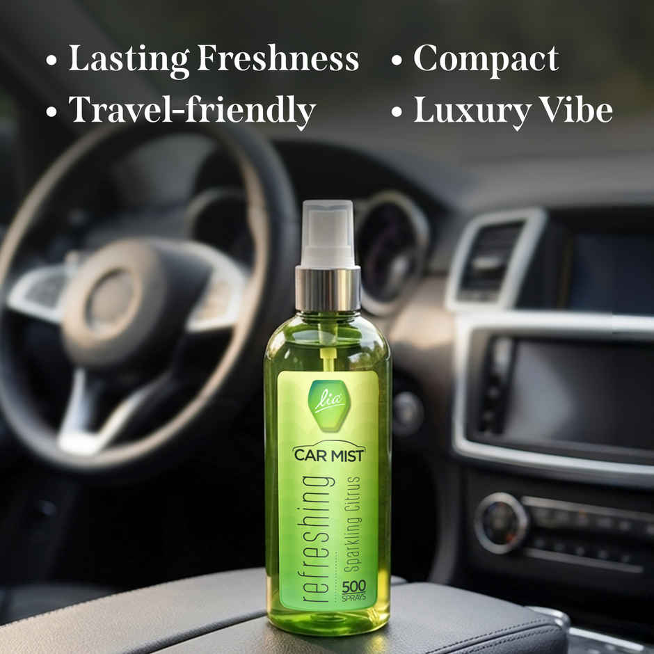 Lia Sparkling Citrus Car Mist/Spary | Long Lasting Air Freshener for Car | From House of Cycle