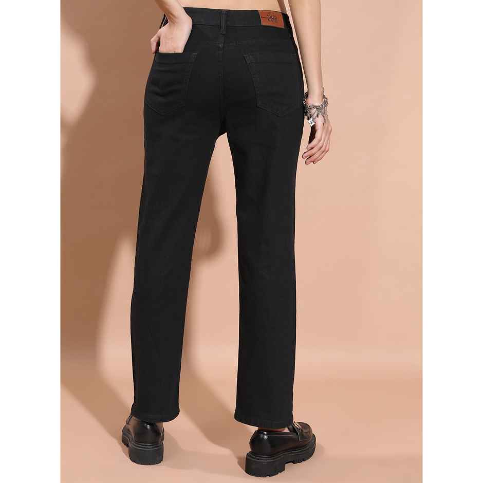 Tokyo Talkies Women's Boyfriend Fit Stretchable Jeans | Black - 34