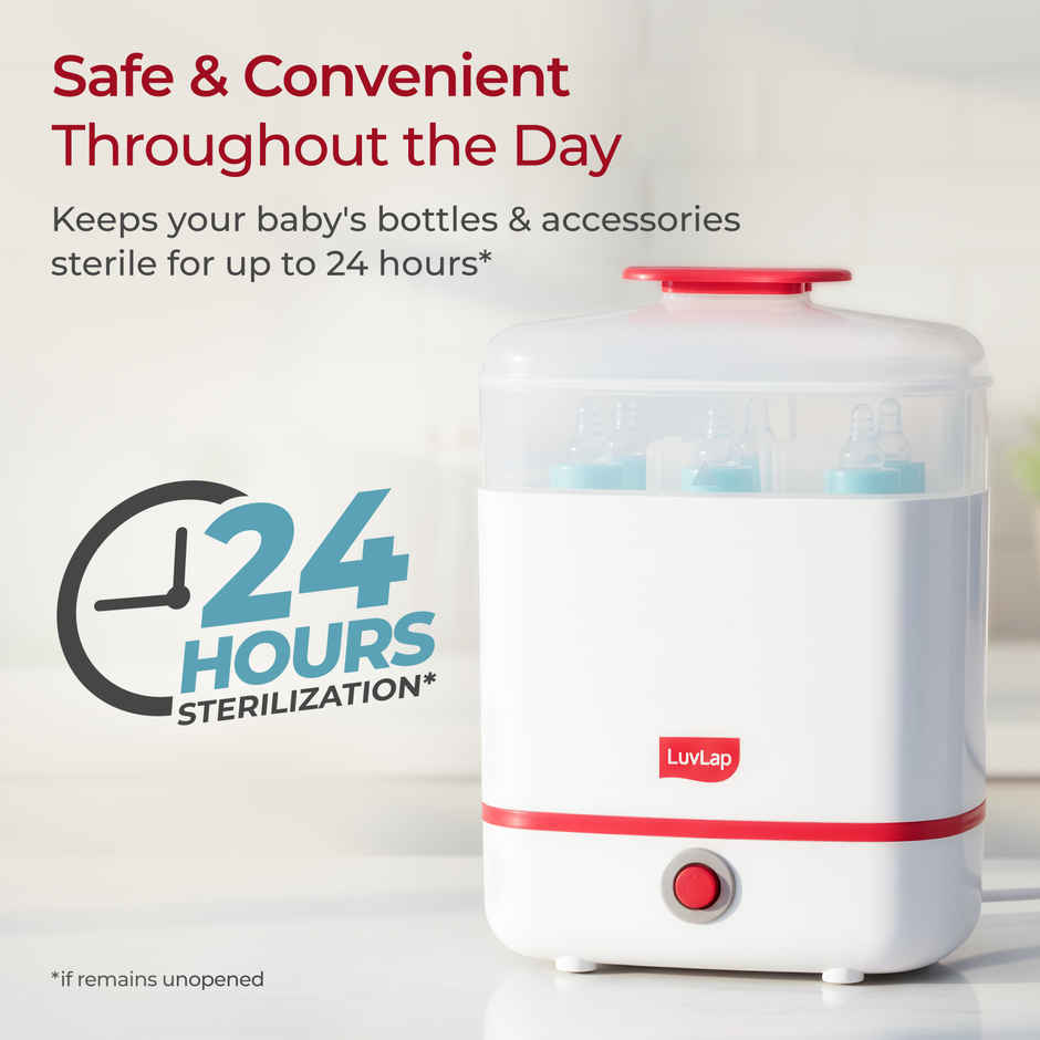 LuvLap 3-in-1 Electric Steam Sterilizer for Baby Products | Kills 99.9% Germs