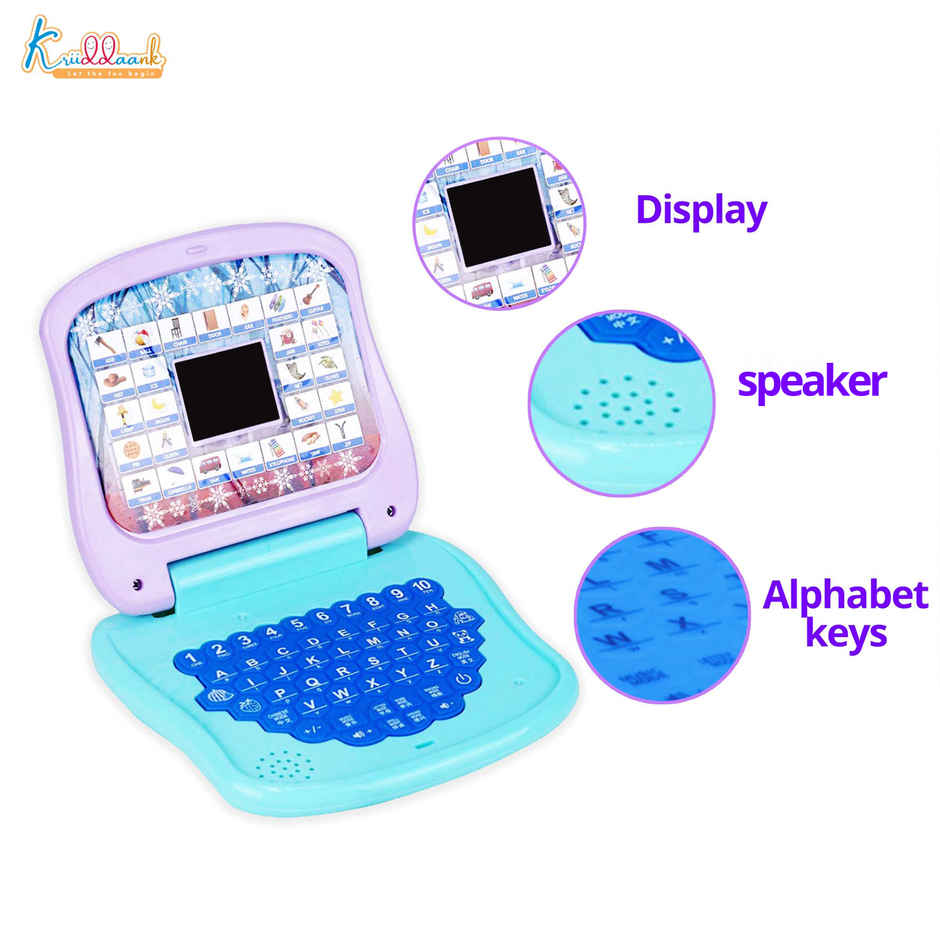 Kriiddaank Frozen Educational Laptop Pink Kids Alphabet Mathematics Music Learning Development Toy