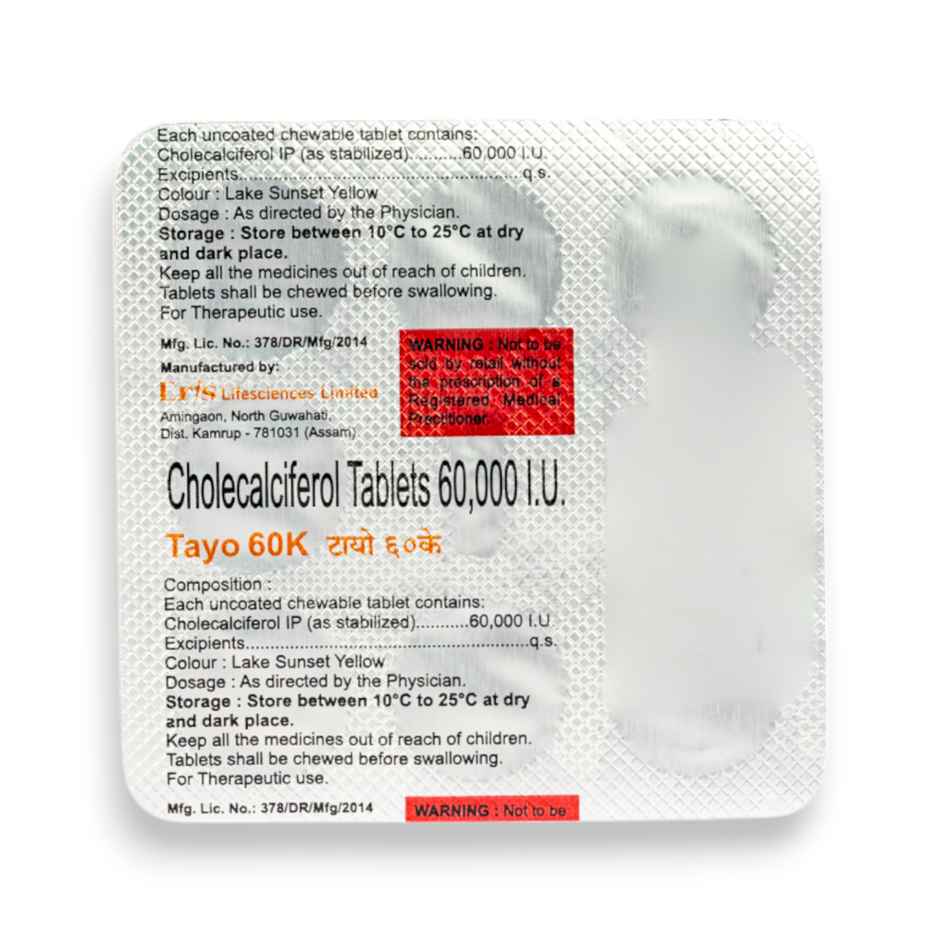 Tayo 60K Orange Flavour Vitamin D3 Tablet