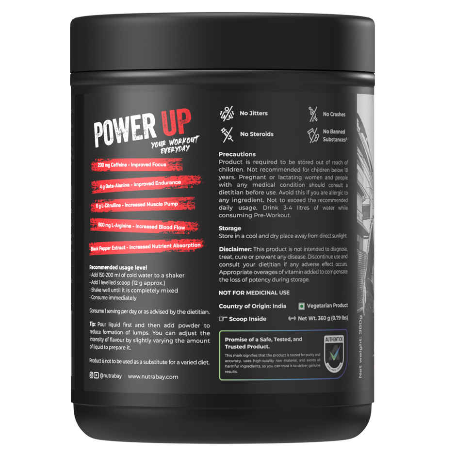 Nutrabay RageX Pre Workout Supplement Powder | 360 g Cola 200 mg Caffeine 4 g Beta Alanine