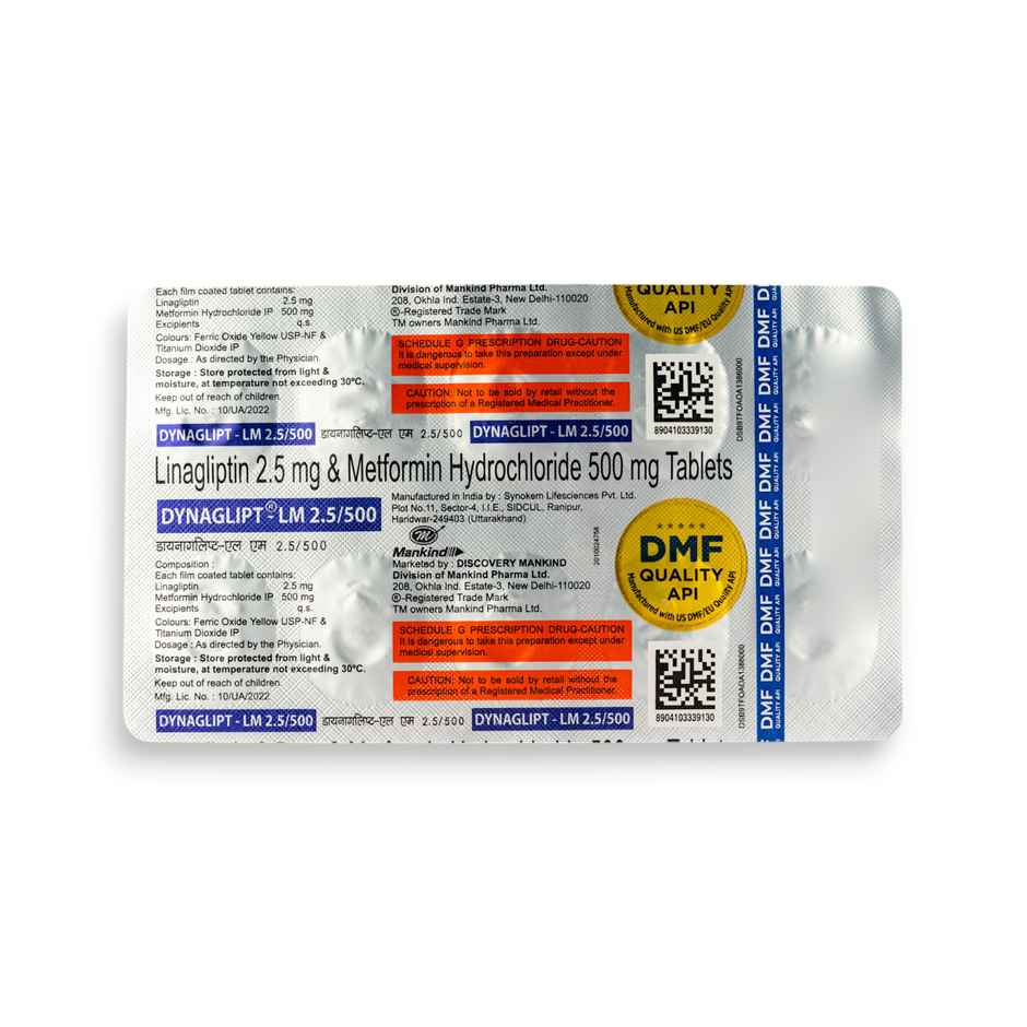 Dynaglipt-LM 2.5/500mg Tablet