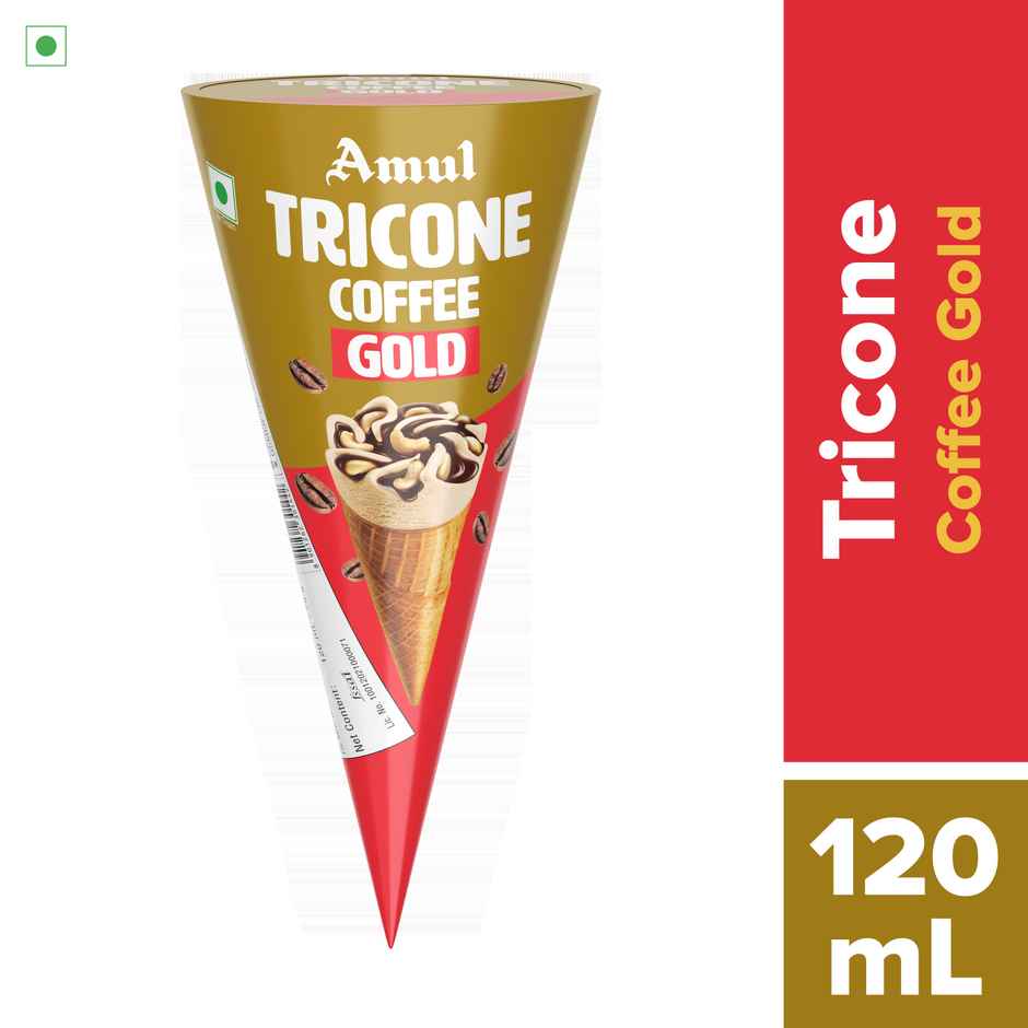 Amul Coffee Tricone Gold Ice Cream Cone | Creamy & Enjoyable