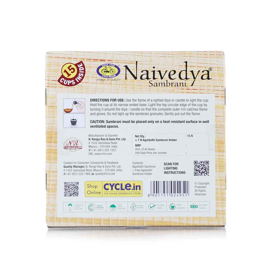 Naivedya Cup Sambrani | 15 Cups | Cycle
