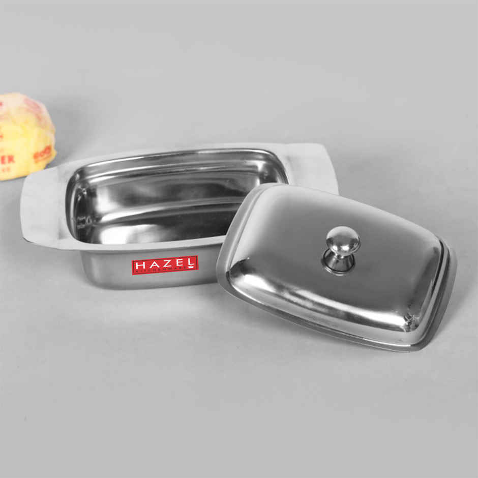 Hazel Stainless Steel Butter Box | Butter Dish With Lid For Storage