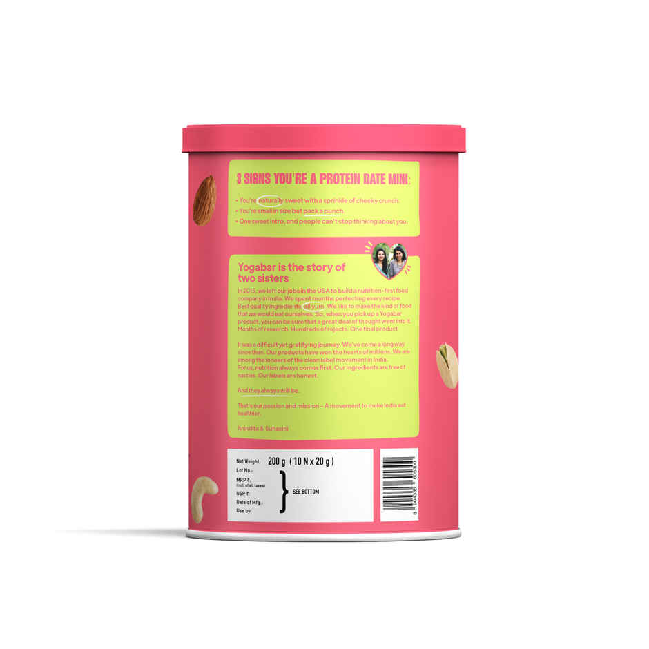 Yoga Bar Protein Date Minis | High Fibre | No Added Sugar and Preservatives | Dates and Nuts