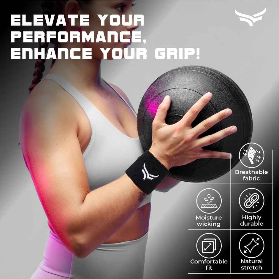 Xtrim Unisex Hand band, Wrist band, Highly Elastic - Black