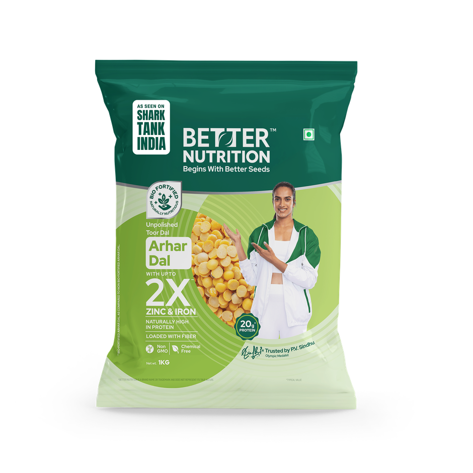 Better Nutrition Biofortified Arhar Dal | High Protein | Rich in Iron & Zinc