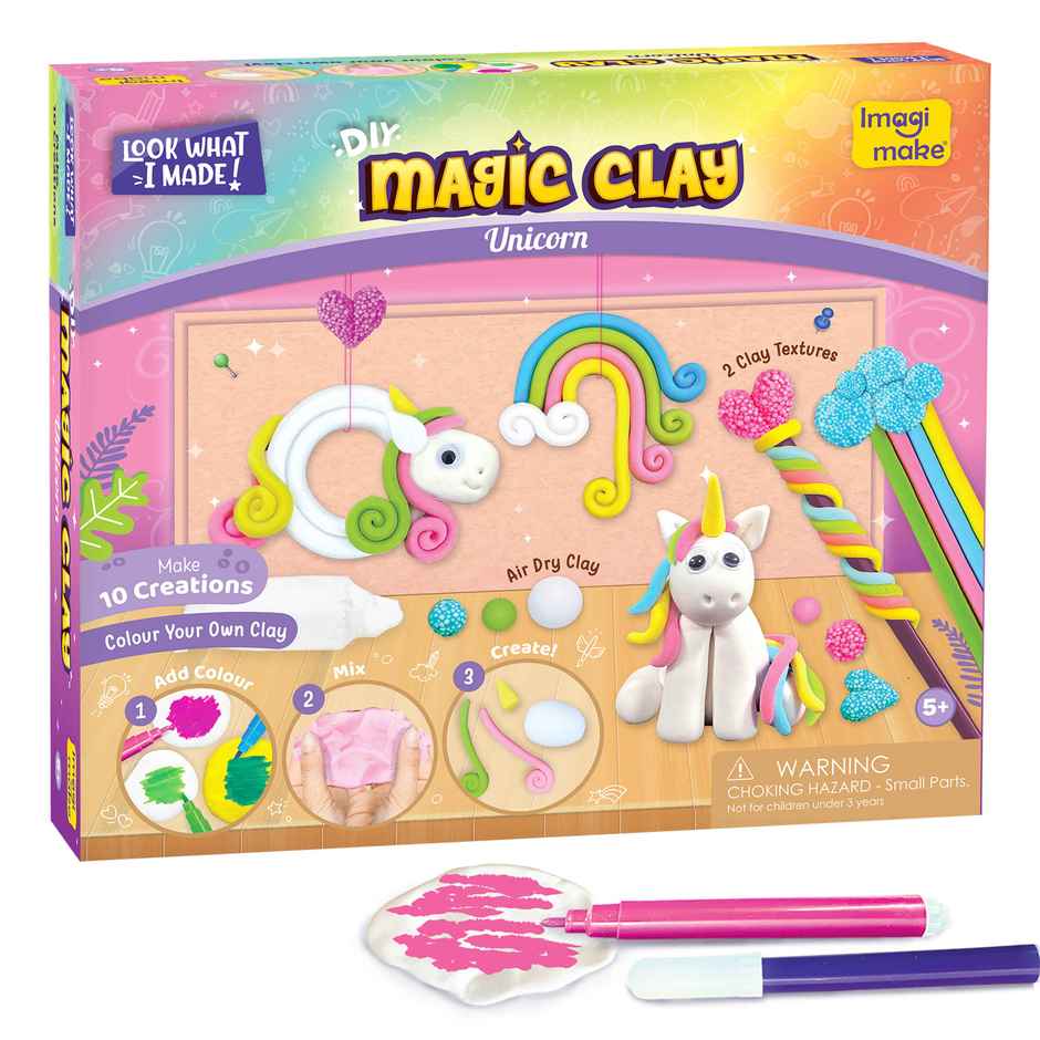 Imagimake Magic Clay - Unicorn | Creative Modeling Toy | Fun Art Craft for Kids