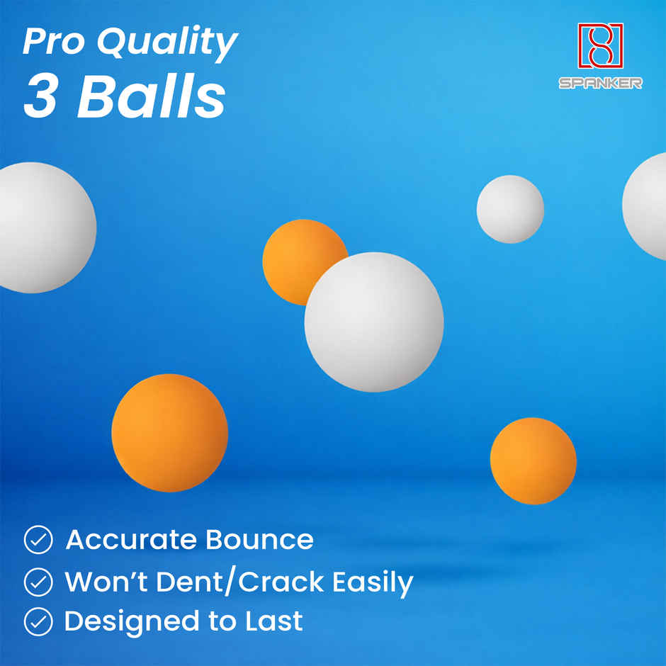 Spanker Sports Kids Table Tennis Set, 2 TT Bats & 3 Balls, Beginner Indoor Play Set