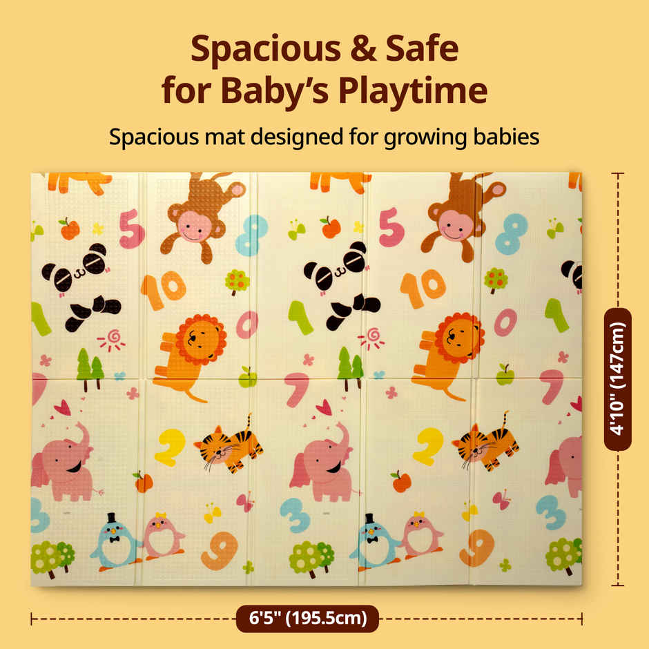 LuvLap Jungle Time Double Sided Water Proof Baby Floor Mat Multicolor