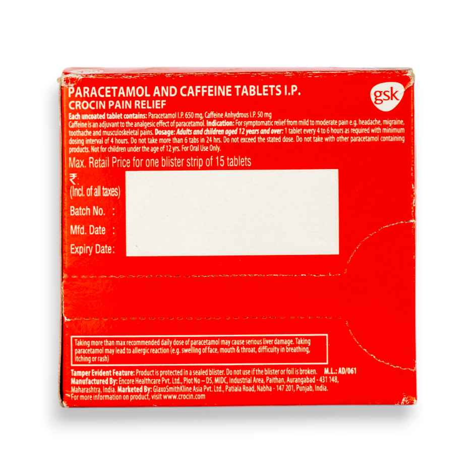 Crocin Pain Relief Tablet