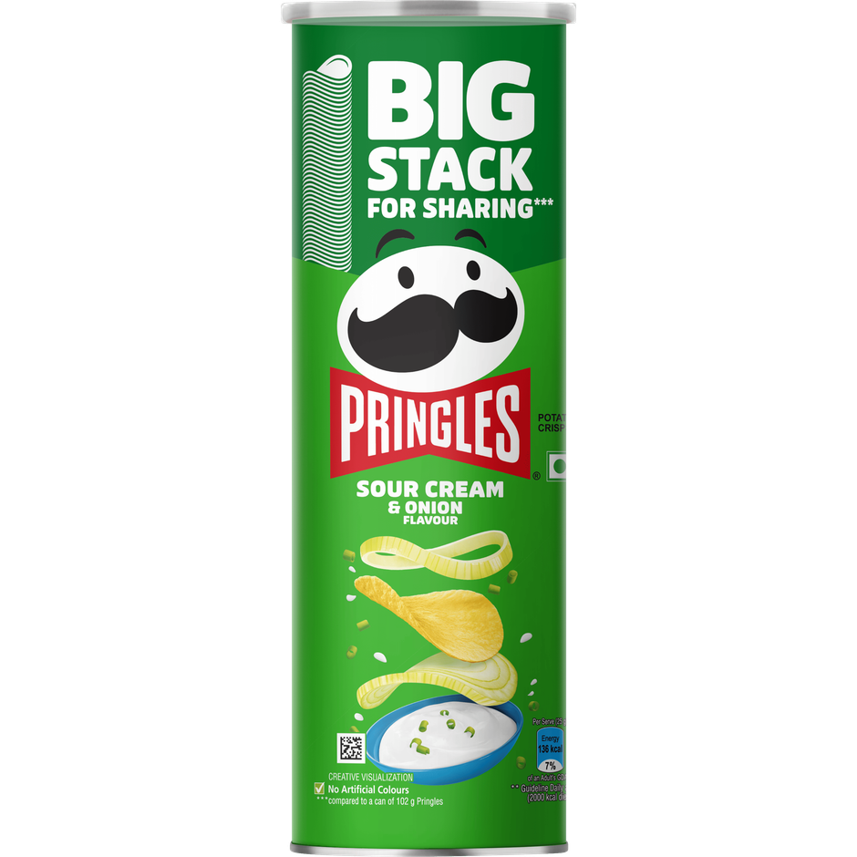 Pringles Potato Chips Sour Cream & Onion Flavour