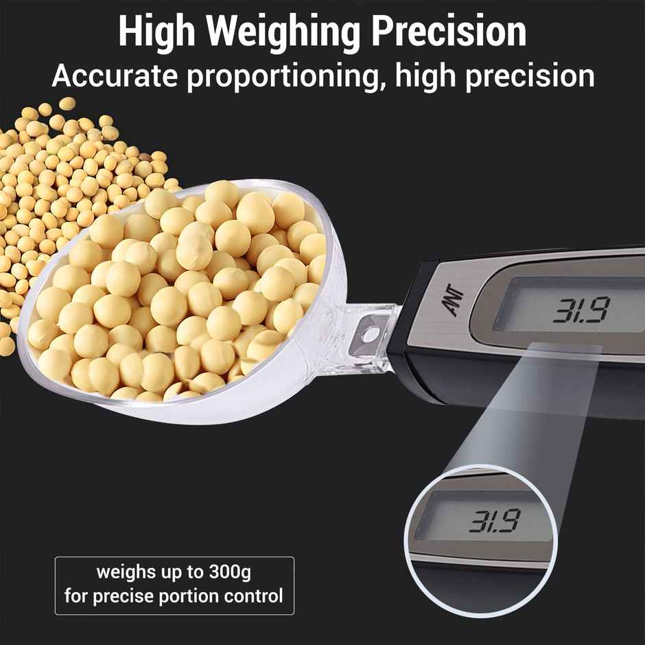 Ant AEKSS10 Digital Food Measuring Scoop Scale - Electronic Kitchen Measuring Spoon Scale | Grey