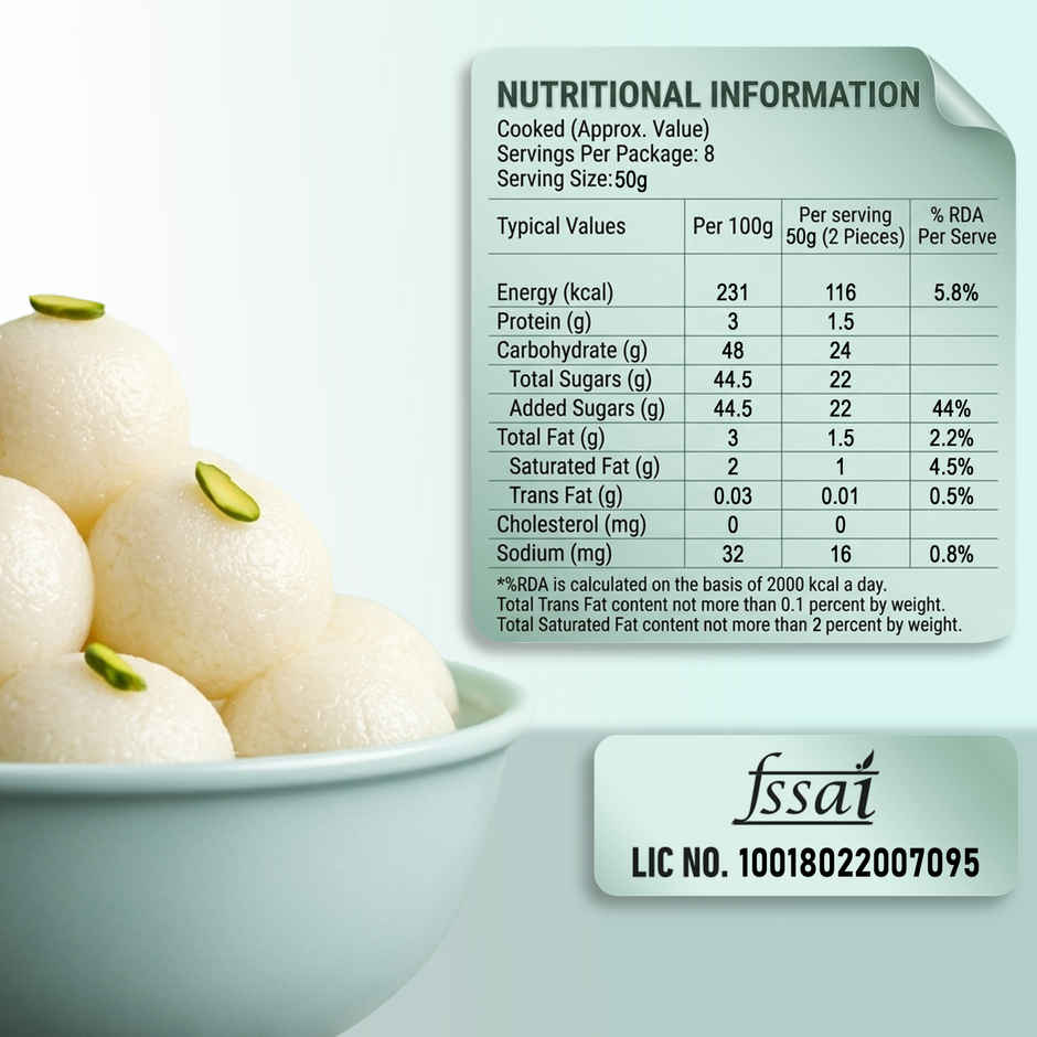 Gits Rasgulla Open & Eat Tin | Soft & Juicy