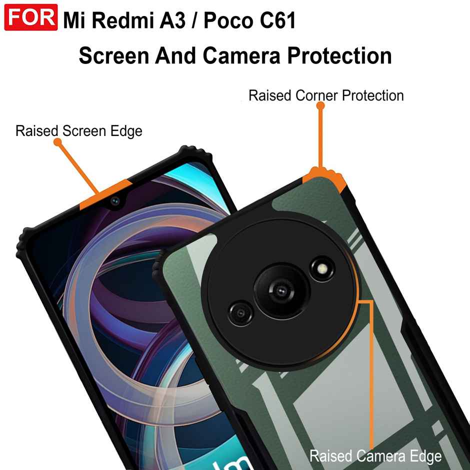 Zapcase Back Cover for Redmi A3 | Matte-Black