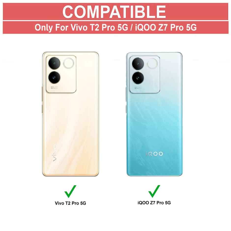 Zapcase Back Cover for Vivo T2 Pro 5G & iQ00Z7 Pro 5G | Matte-Black