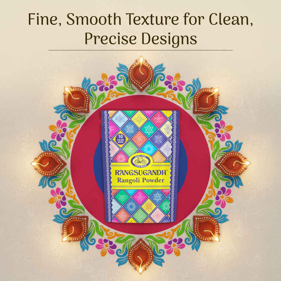Rangoli Colour Powder Set | Rangoli Making Powder for Festivals & Home Decor | Cycle