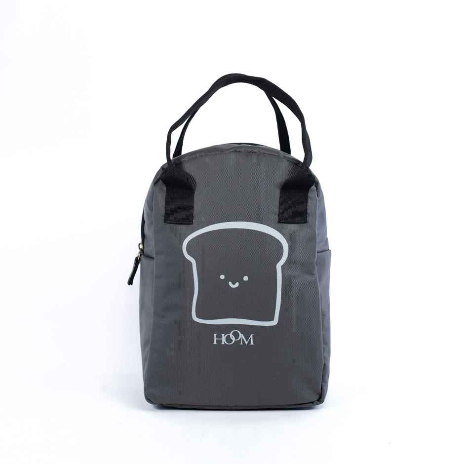 HOOM Metpet Aluminium Insulation Lunch Bag Solid Color with Quote | Grey- 8 L