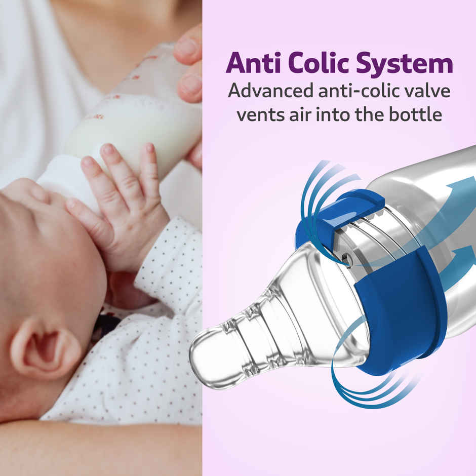 LuvLap Anti Colic Wide Neck Natura Flo Baby Feeding Bottle | Floral BPA Free | 250 ml