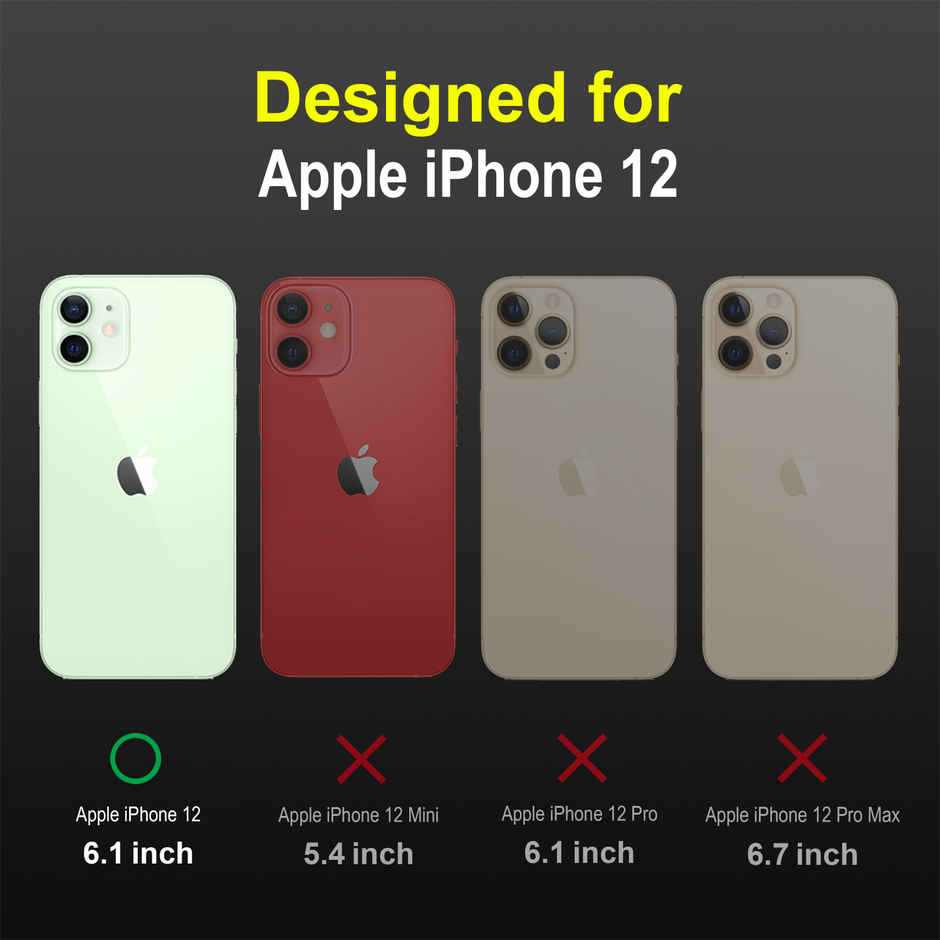 Zapcase Back Cover For Apple Iphone 12 (Magic-Black)