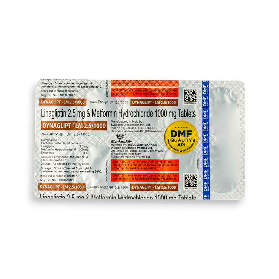 Dynaglipt-LM 2.5/1000mg Tablet