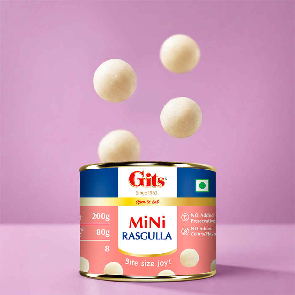 Gits MiNi Rasgulla Open & Eat Tin | Soft & Juicy