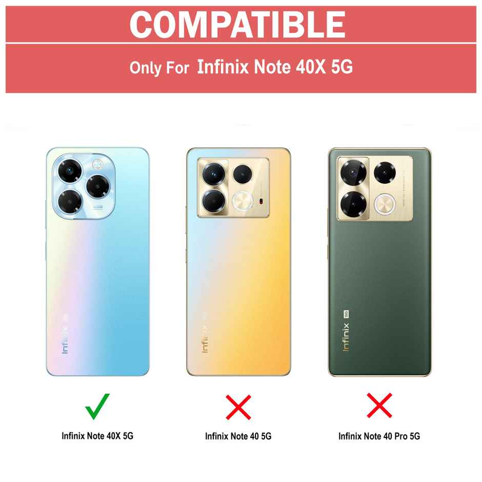 Zapcase Back Cover for Infinix Note 40X 5G | Matte-Black