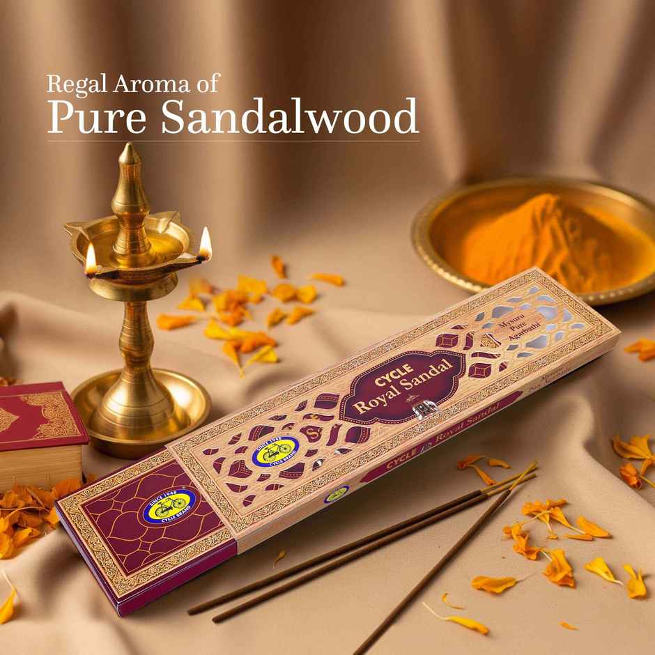Royal Sandal (Chandan) Agarbatti | 30N  Incense Sticks, 1N Holder | Cycle