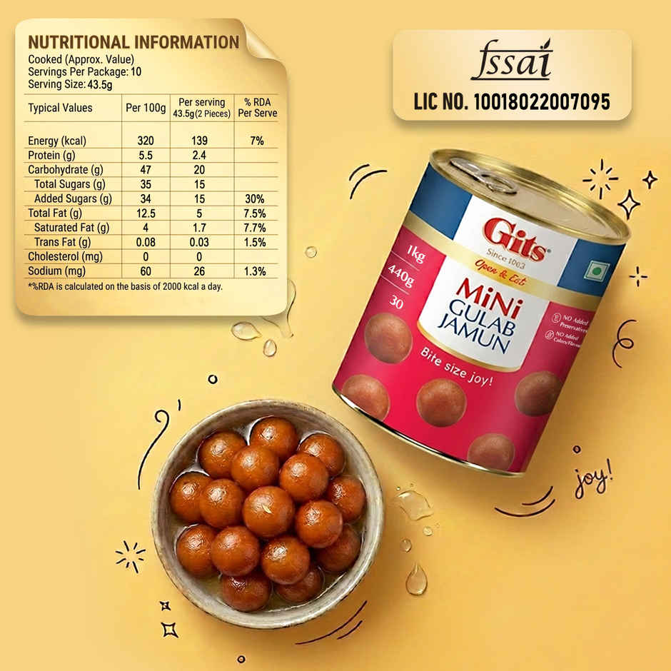 Gits MiNi Gulab Jamun Open & Eat Tin | Soft & Sweet
