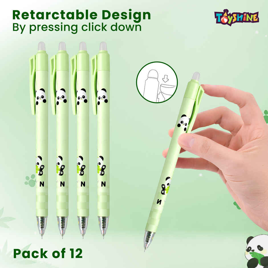 Toyshine Panda Theme Retractable Erasable Gel Pen 0.5mm | Blue Ink