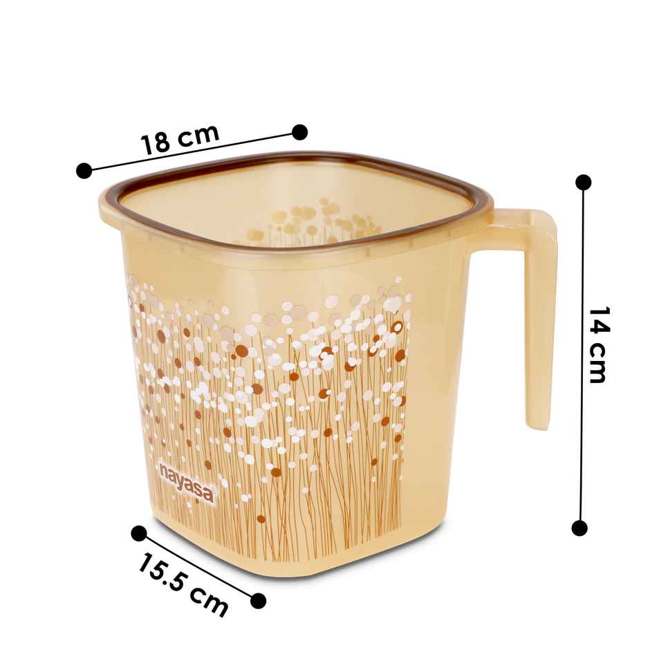 Nayasa Plastic Funk 1.5 Litre Durable & Unbreakable Bath Mug | Brown