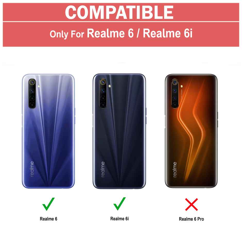 Zapcase Back Cover for Realme 6 | Realme 6i | Matte-Black