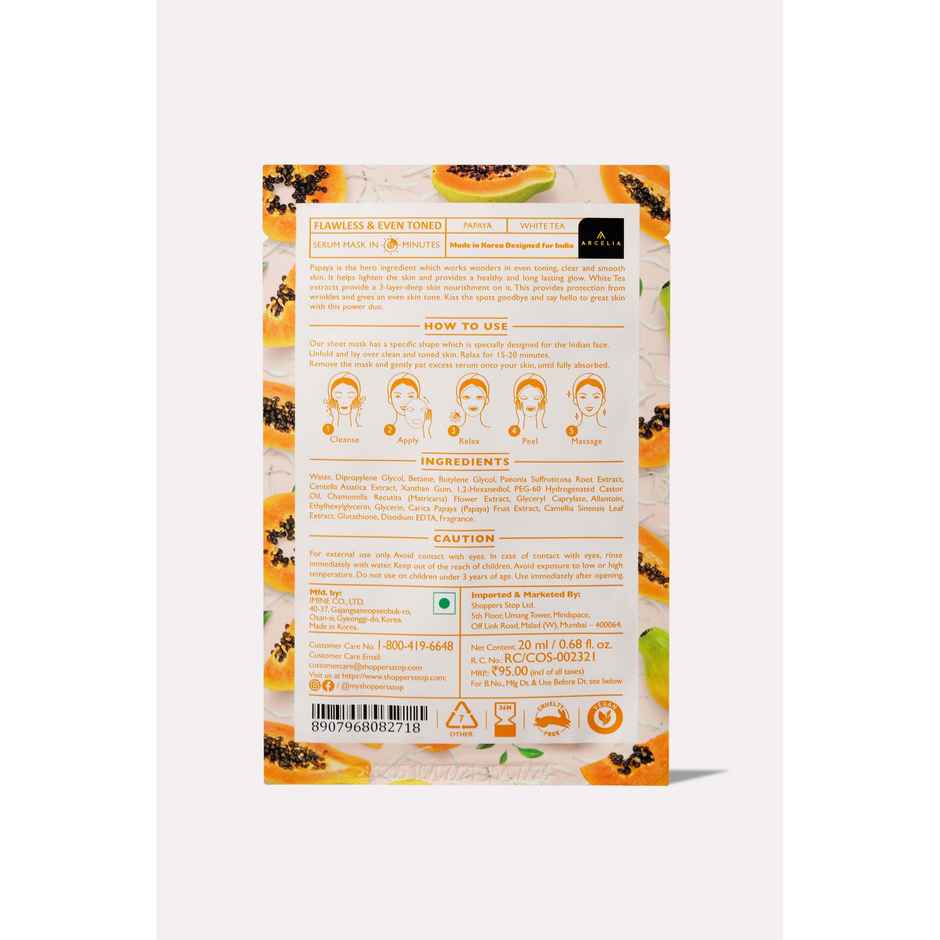 Arcelia Sheet Mask Papaya/White Tea