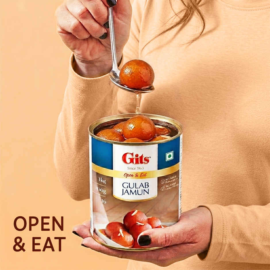 Gits Gulab Jamun Open & Eat Tin | Soft & Sweet