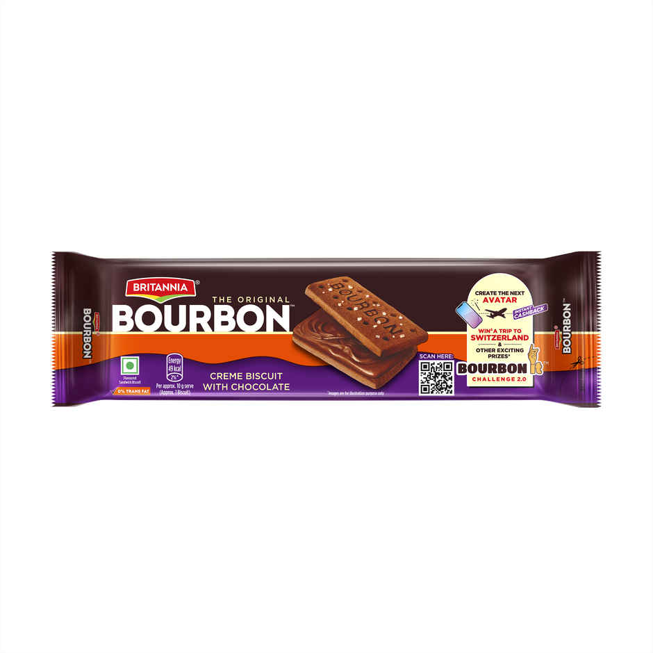 Britannia The Original Bourbon | Creme Biscuit with Chocolate | Chocolatey Indulgence in every layer