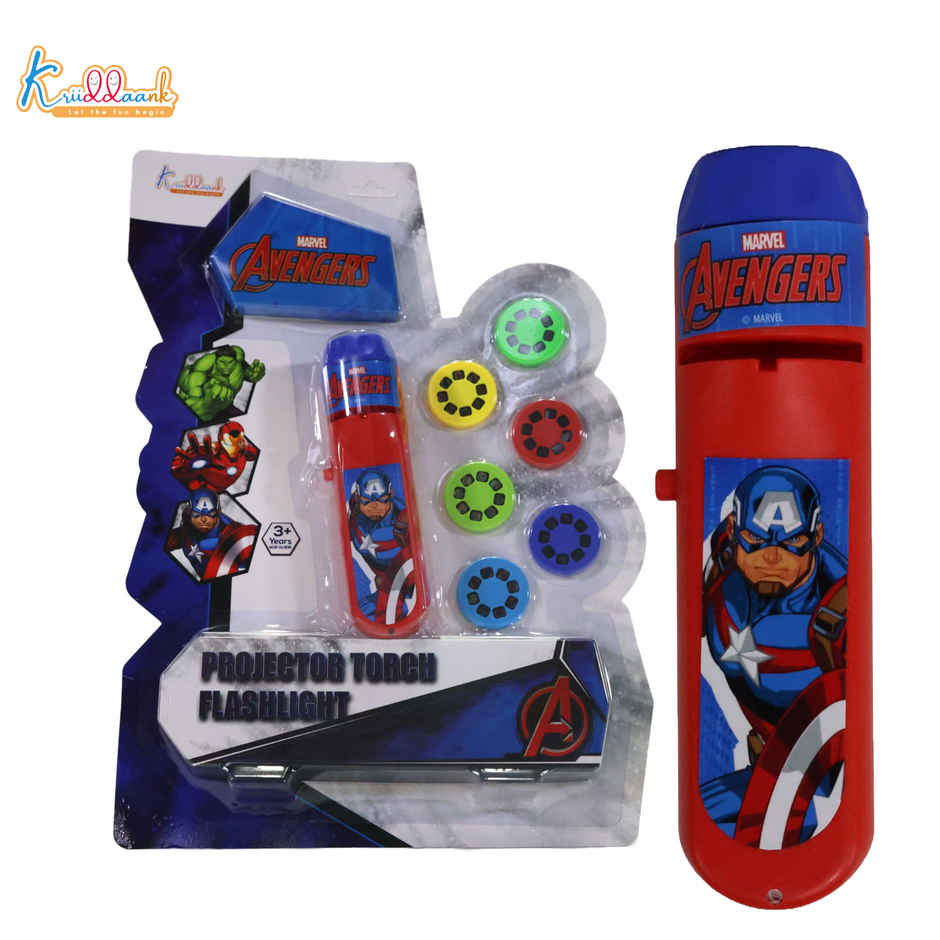 Kriiddaank Marvel Avengers Torch Toy 6 Slides Storytelling ABS Material Kids Ages 3 Plus Boys Girls