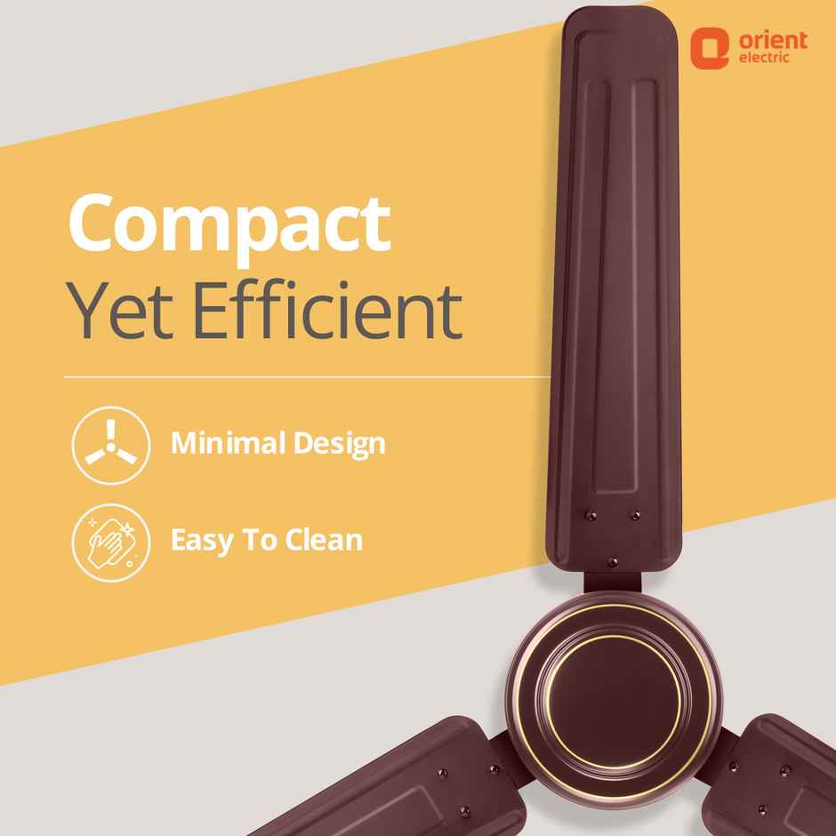 Orient Electric Apex-FX Ceiling Fan,1200mm,BEE Star Rated,Energy Efficient Fan,Rust Resistant,Brown