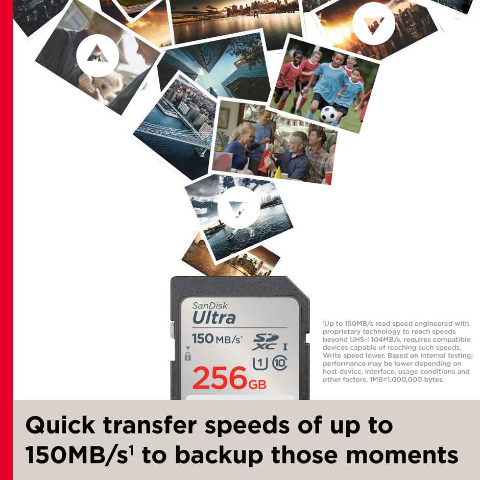 Sandisk Ultra Uhs I 256Gb Sd Card 150Mb/S For Dslr And Mirrorless Cameras