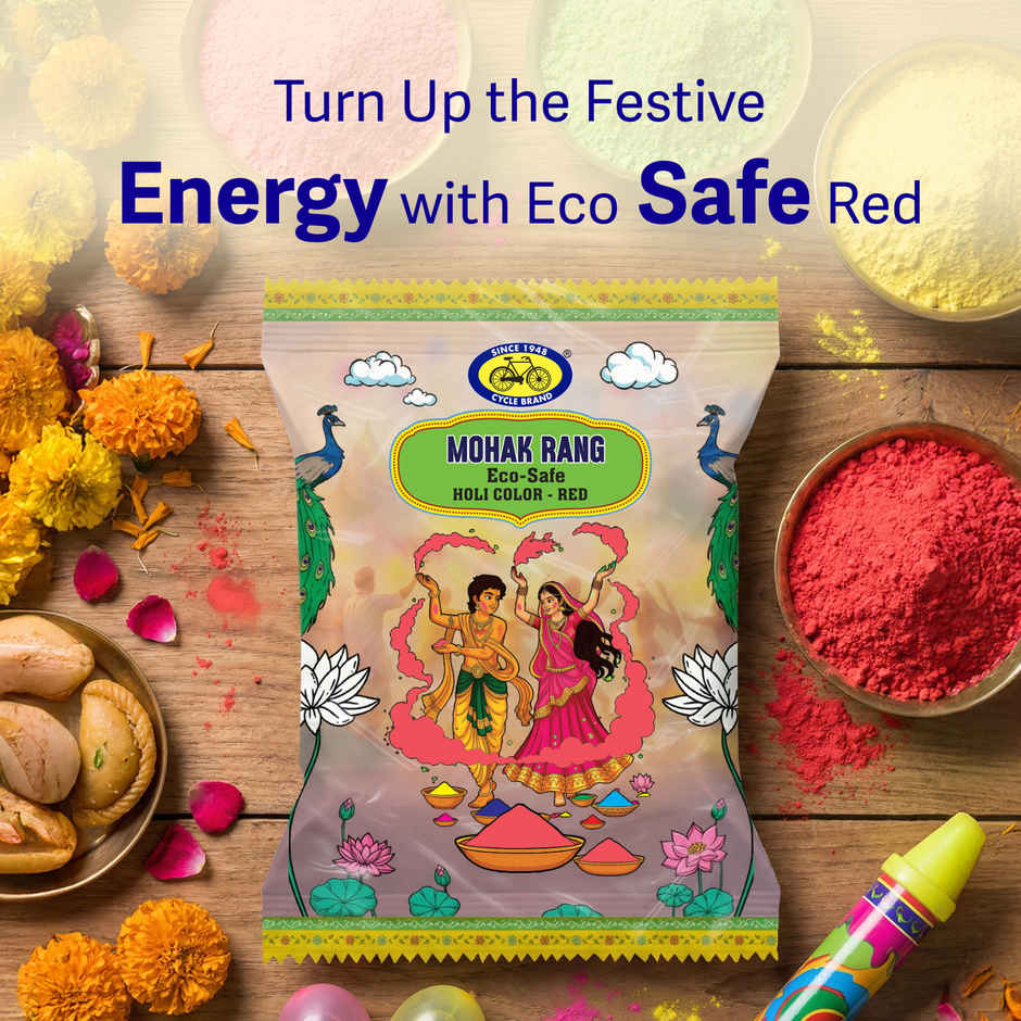 Mohak Rang Eco-Safe Holi Colour Red | Cycle