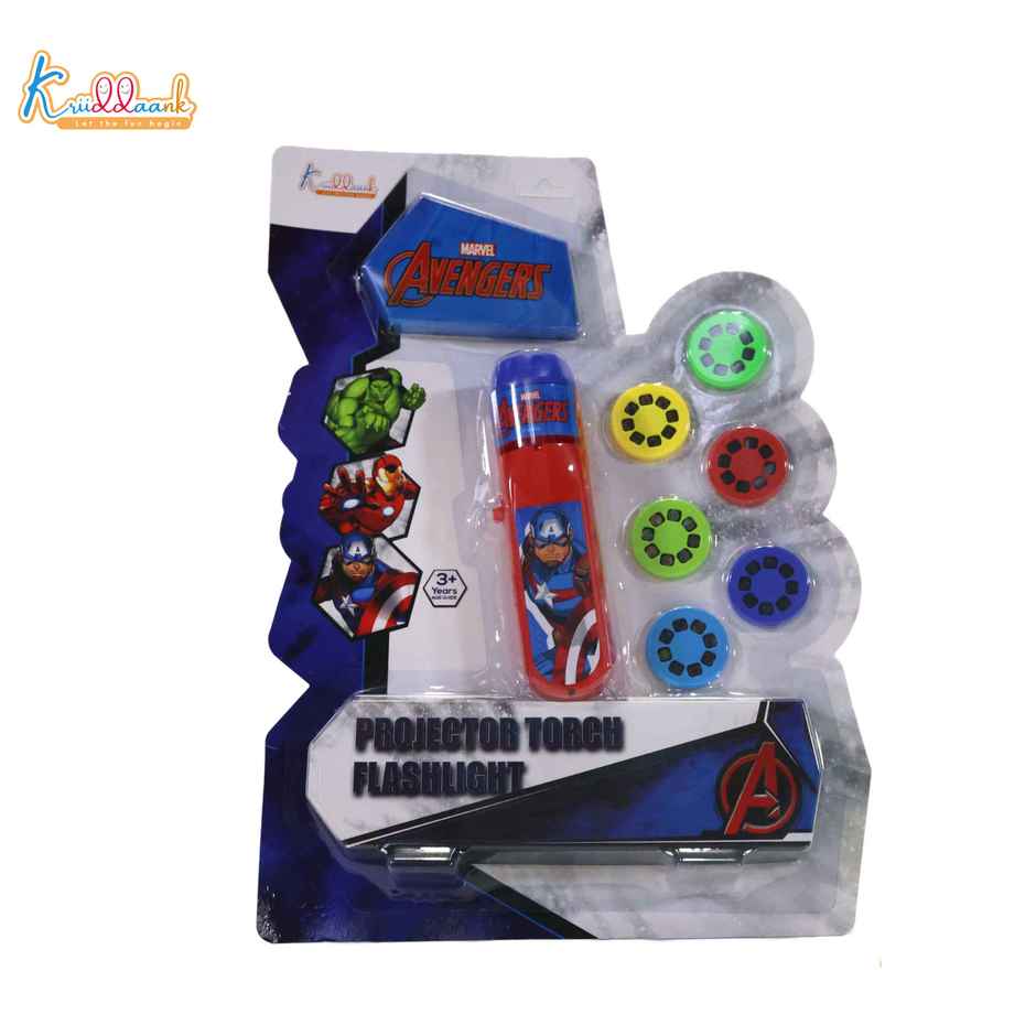 Kriiddaank Marvel Avenger Projector Torch Handheld Light Battery Operated, Flashlight with 6 Slide