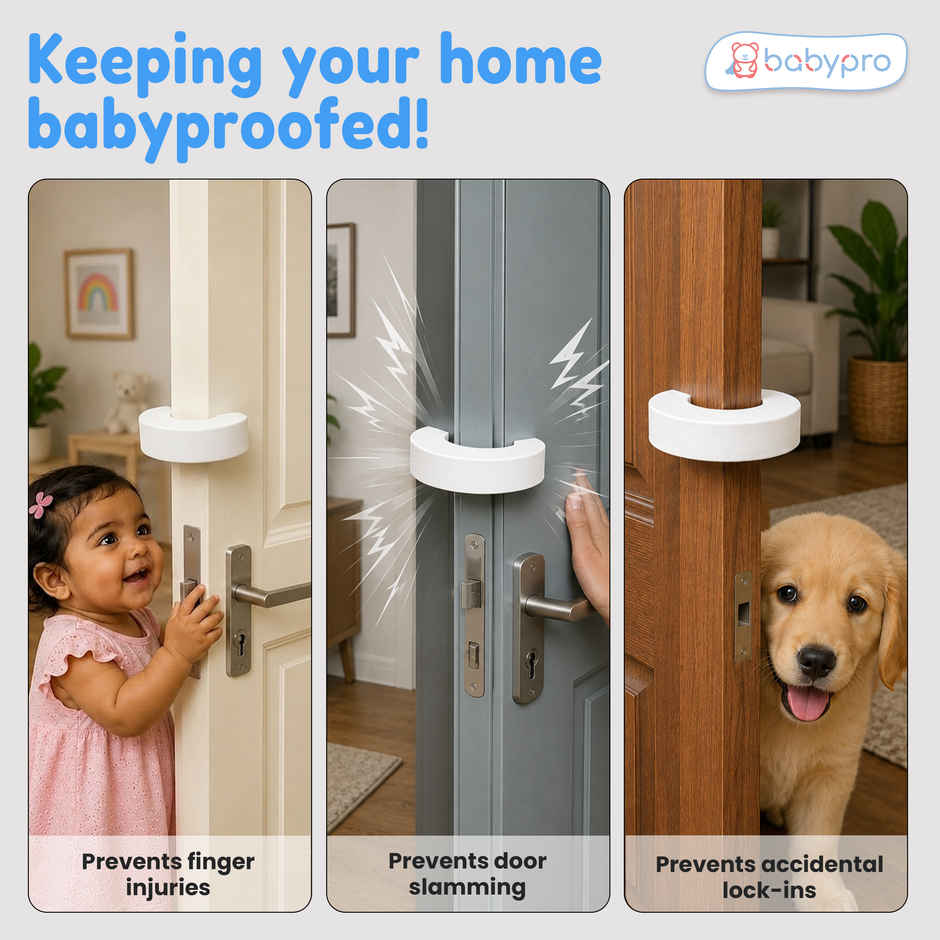 BabyPro Door Stopper Guard | U-Shape | White