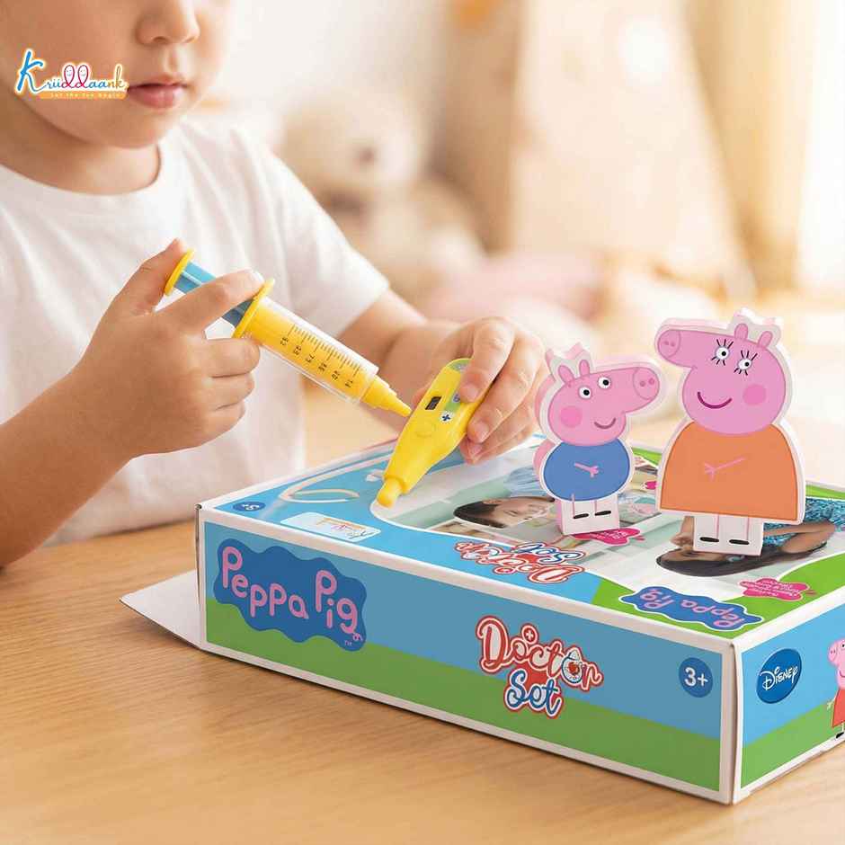 Kriiddaank Peppa Pig Medical Playset, 2D Family Figure Fun Pacj, Doctor Playset for Kids - 12 Pcs