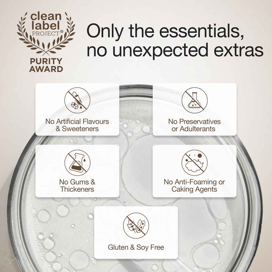 Wellbeing Nutrition Complete Whey Protein Isolate -Unflavoured | 31G Protein - 15.4G EAA - 7.1G BCAA