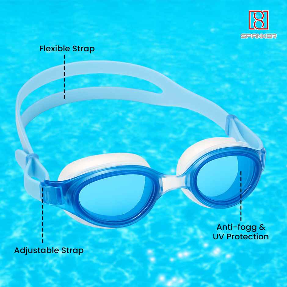 Spanker Sports Swimming Goggles, Anti-Fog UV Protective Adjustable Goggles for Boys